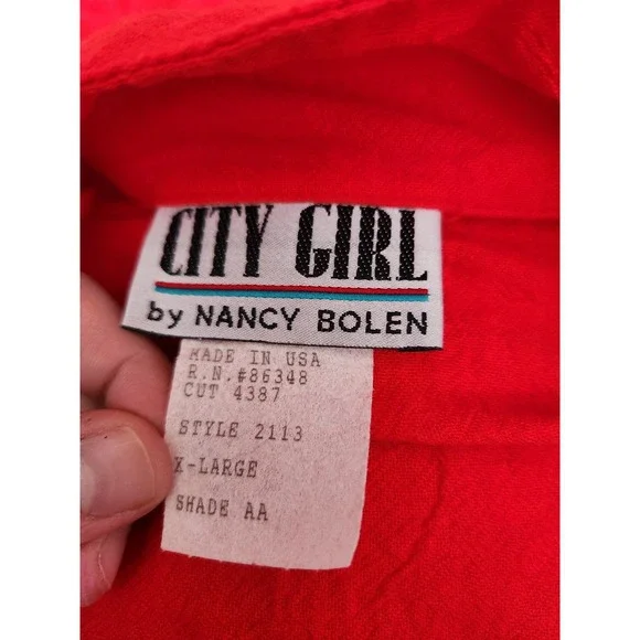 90s Red Cotton Blazer‎ - Picture 4 of 4
